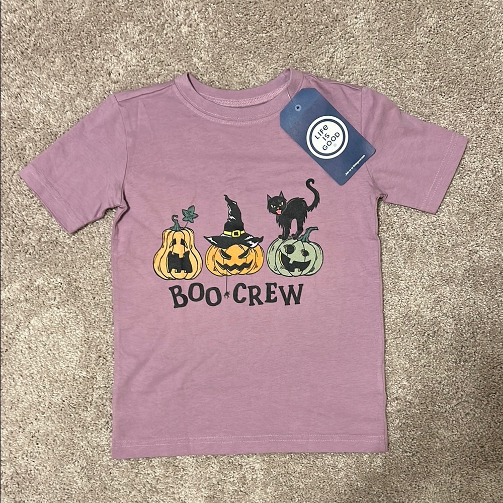Purple Boo Crew Halloween T-Shirt Halloween XS